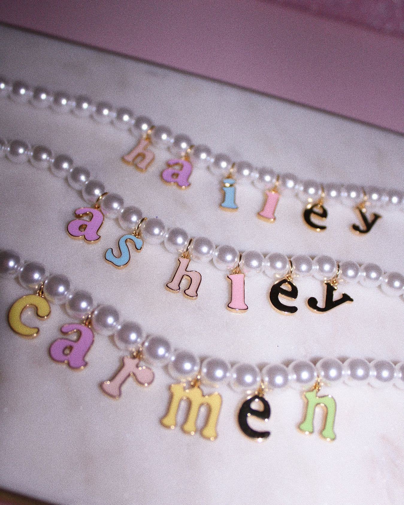 Fashion Letter Artificial Pearl Patchwork Pendant Necklace 1 Piece