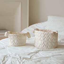 ins新款母婴用收纳篮爱心绗缝收纳篮可爱婴幼儿玩具用品收纳