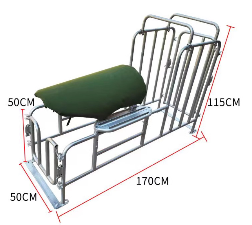 Estante de semilla de cerdas galvanizado en caliente, estante de recolección de esperma de cerdos macho, aparato de cría de artefactos mágicos de semilla de cerdos de patas bajas