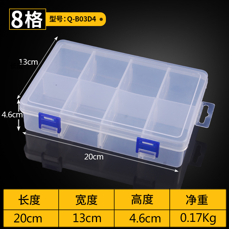 PP marca nueva caja de piezas de plástico transparente joyería desmontable Wenwan accesorios caja de almacenamiento caja de accesorios de tornillo