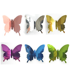 Fanxi 12 three-dimensional mirror butterflies, fashionable and creative mirror butterflies, wall stickers, bedroom and living room decoration stickers