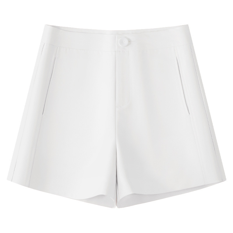 White Suit Shorts for Women 2025 New Summer Thin High-Waisted Loose A-Line Wide-Leg Casual Pants Outer Wear Hot Pants