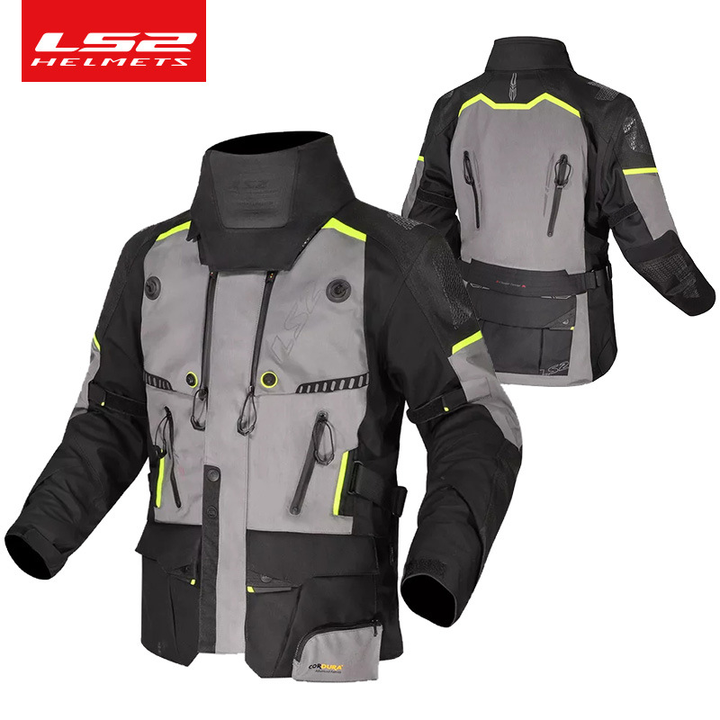LS2 nuevo traje de motocicleta para hombres y mujeres de cuatro estaciones tracción impermeable, resistente al desgaste, anti-desgarro y cálido para viajes de moto