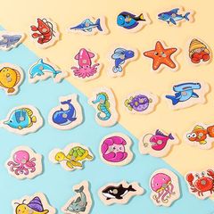 子供木製磁気釣り玩具早教知育認知趣味磁気海洋小魚親子インタラクティブゲーム