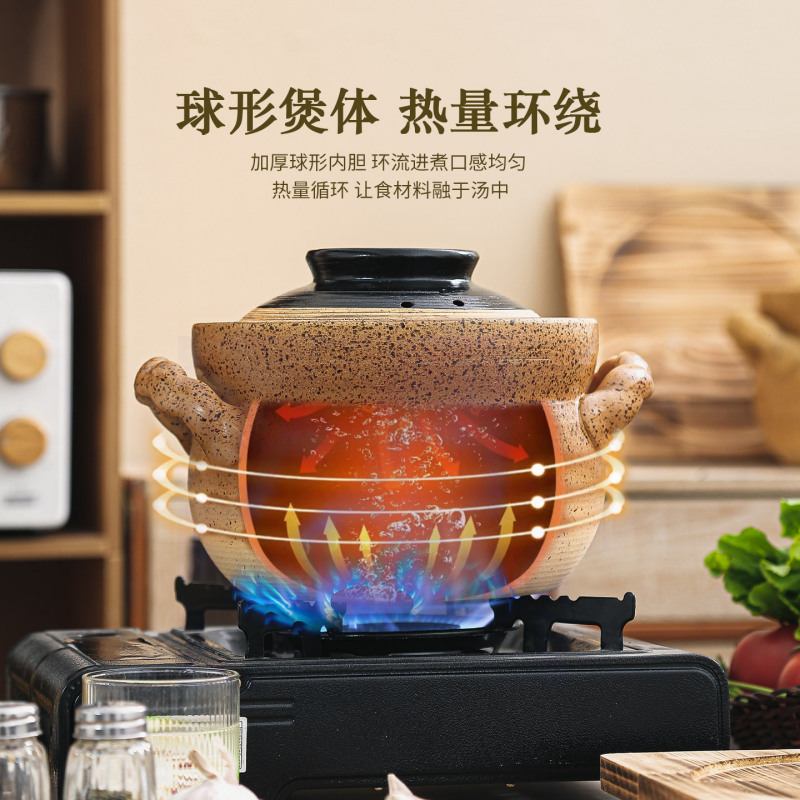 陶器のキャセロールシチューポット、家庭用高温耐性ガスストーブ、スープとシチュー専用、業務用レトロキャセロール、乾燥して割れない|undefined