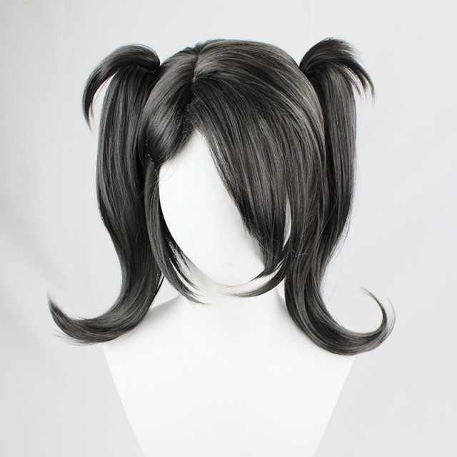 Anime Wig Anchor Girl Severe Dependent Chaotianjiang Tangtang Black Double Ponytail Cosplay Wig