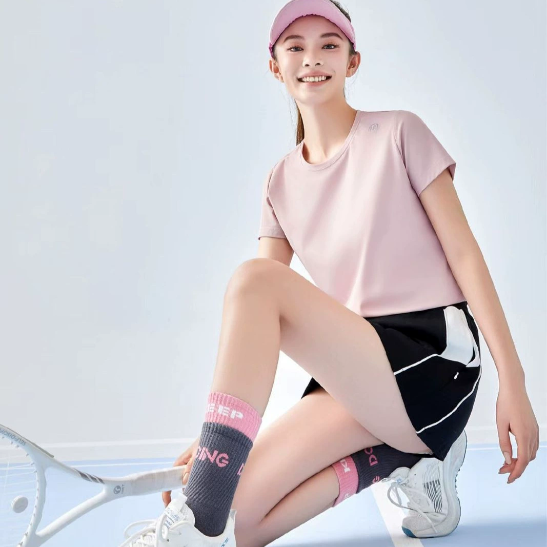 Леди с короткими рукавами прохладный летний ледяной шелк быстротушилая футболка для мужчин и женщин на открытом воздухе спорт фитнес тонкий бег круглый воротник сплошной цвет