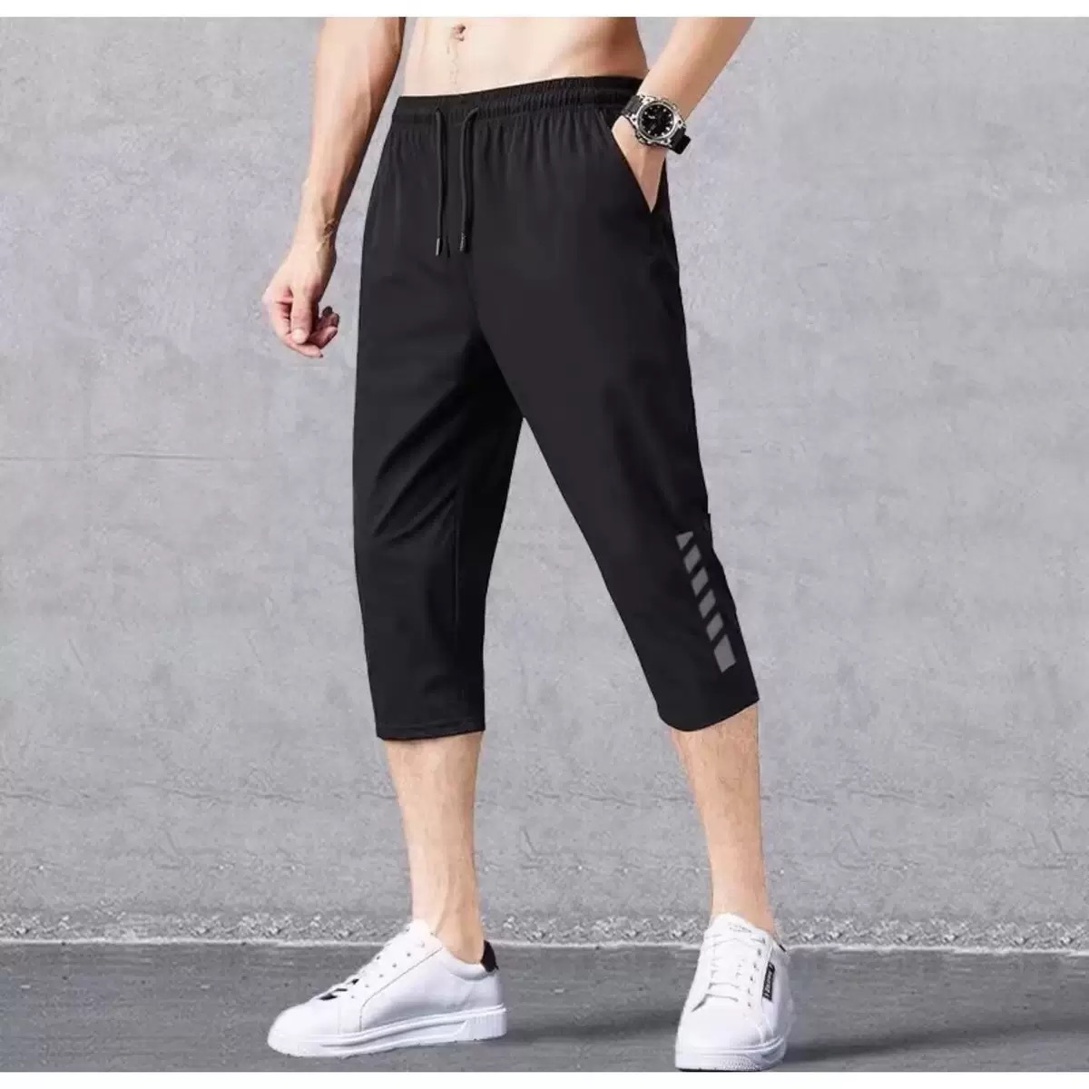 Summer Sports Cropped Pants for Men, Korean Style Slim Pants for Men, Casual Shorts