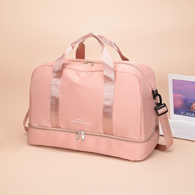 Logotipo impreso personalizado bolsa de viaje de gran capacidad portátil crossbody bolsa de fitness bolsa de almacenamiento de natación de separación en húmedo y seco