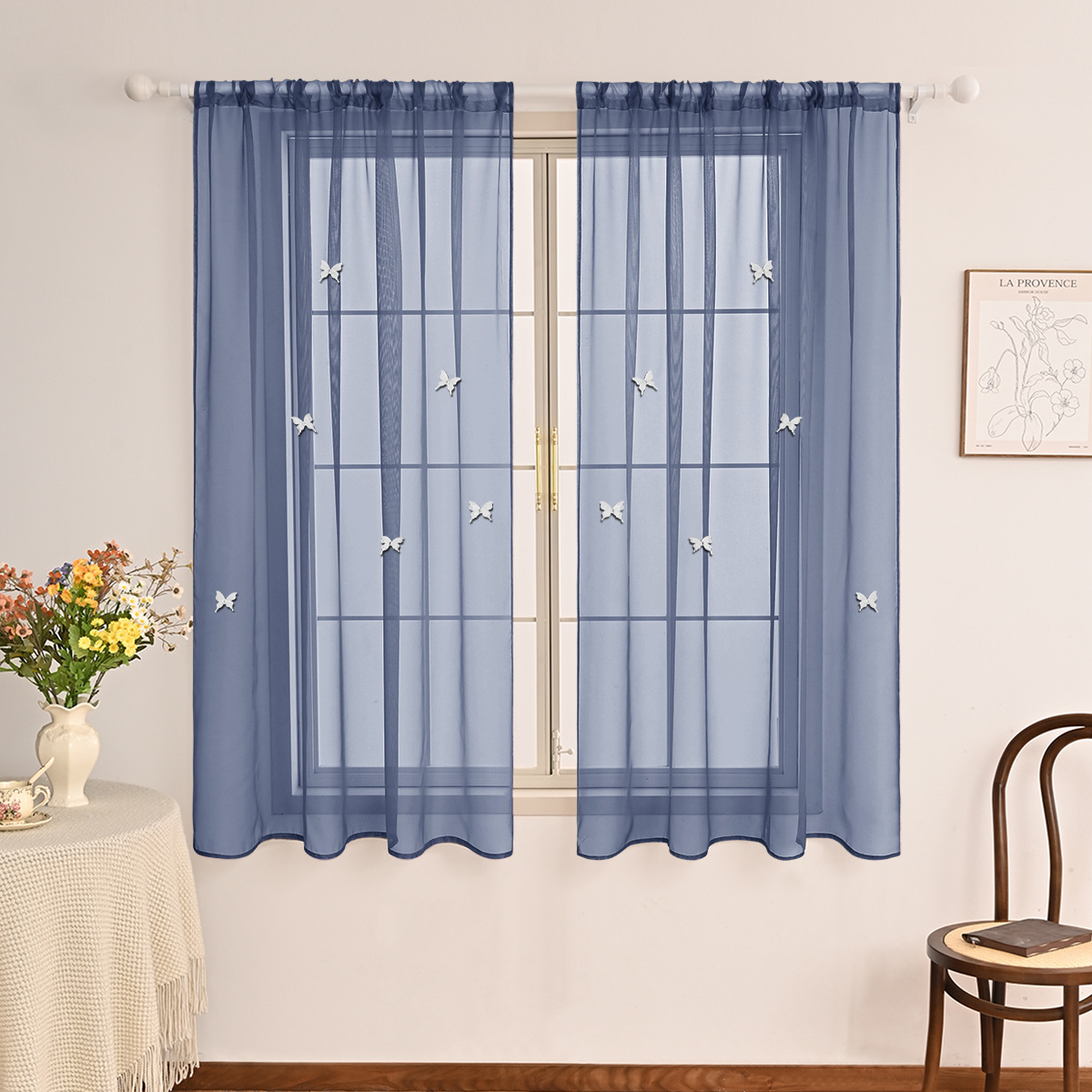 Malla de ventana Terylon de color sólido de doble cuerda para perforar todo el mundo, accesorios de pin de mariposa tridimensional de doble capa, TEMU