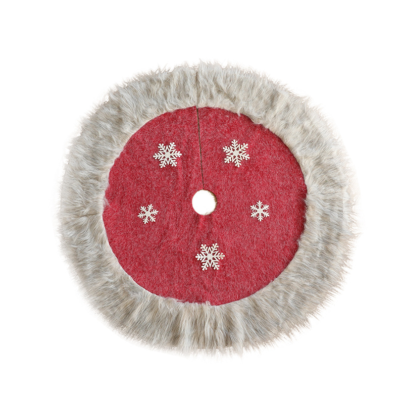 Nueva falda de árbol de Navidad decoración de fondo de árbol borde de peluche empalmado redondo falda de copo de nieve de árbol de decoración de Navidad