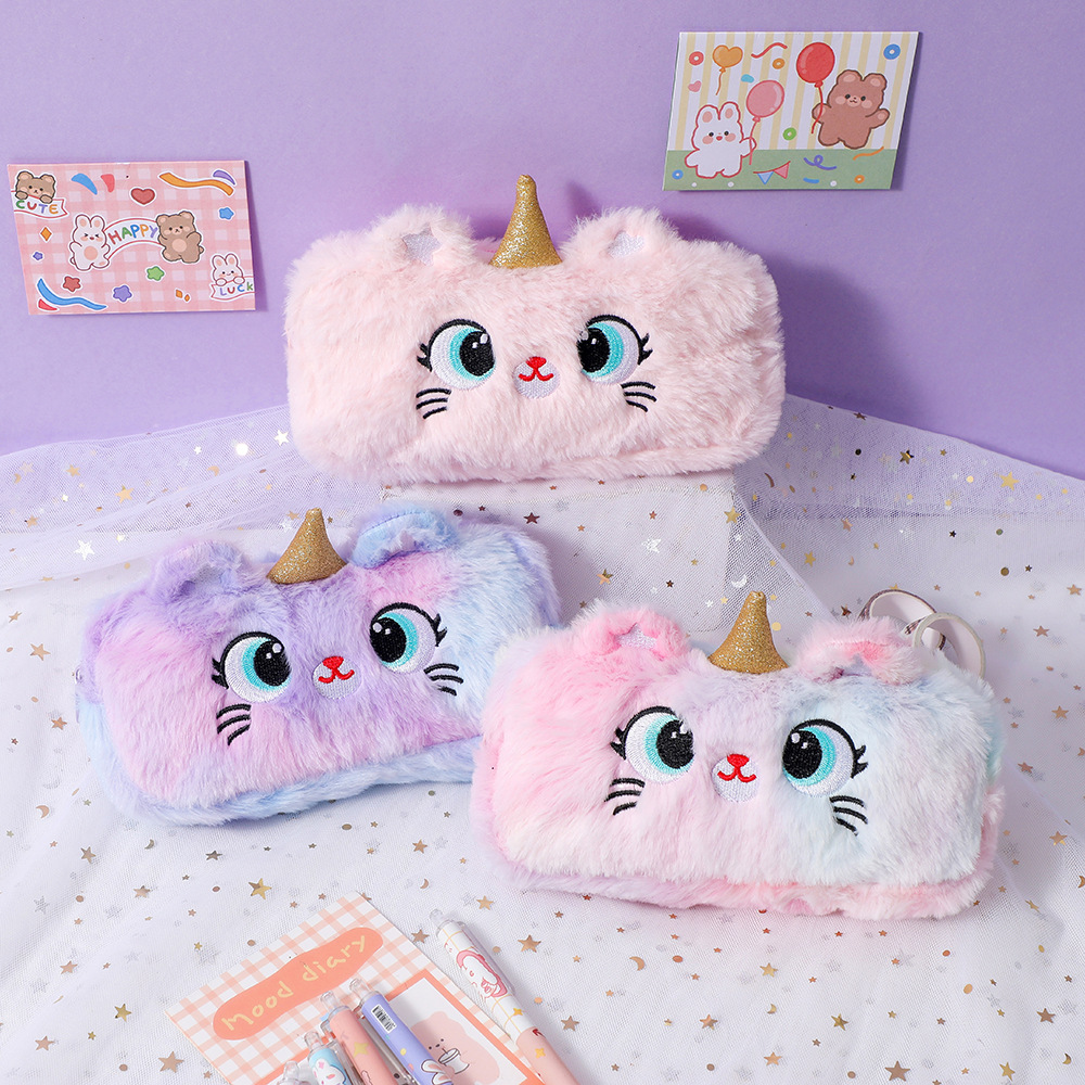 Cartoon Velvet Class Cute Pencil Case display picture 2