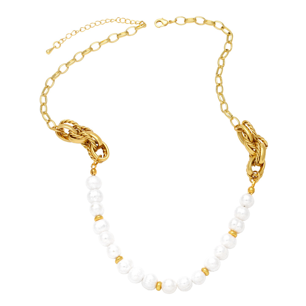 Fashion Round Imitation Pearl Copper Plating Necklace 1 Piece