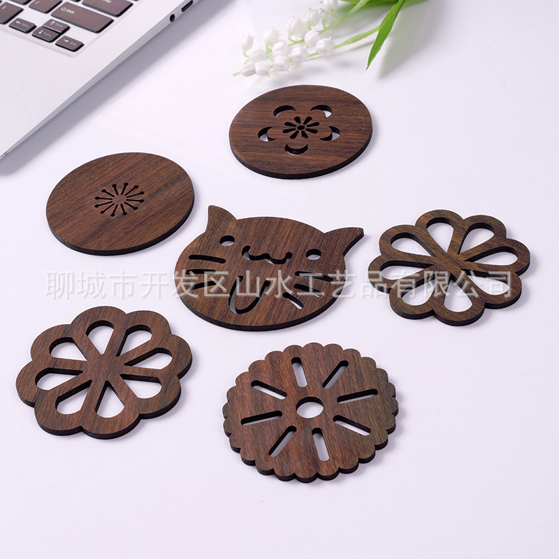 Taza de madera sólida japonesa almohadilla de taza de té almohadilla aislante de taza de té repuesto taza de té cojinete de cojin