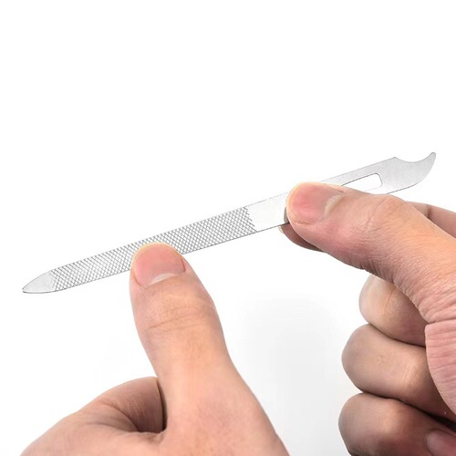 Stainless steel nail file, grinding file bar, file knife, dead skin picker, ear cleaner, nail art set accessories, tools