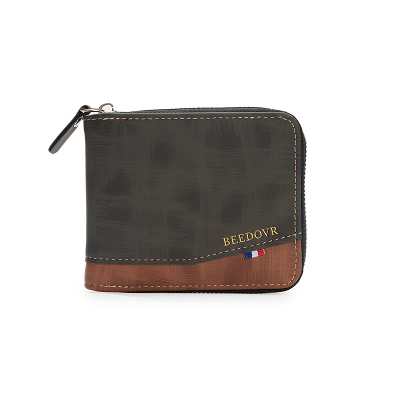 Nuevo bolso multifuncional de moda para hombres, bolso de cremallera de gran capacidad, bolso corto de cambio, bolso de tarjetas