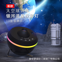 跨境新款太空球动态流星投影灯卧室小夜灯高清银河星空灯氛围灯