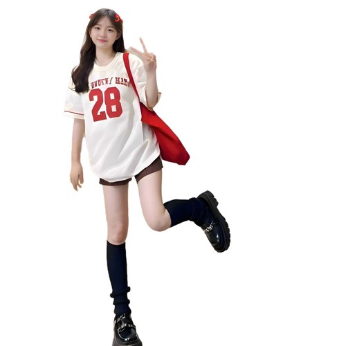 A stylish and high-end red letter single-shoulder crossbody tote bag with a large capacity, suitable for casual and commuting, featuring a Korean aesthetic.