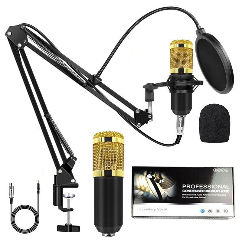 BM800 micrófono de condensador + tarjeta de sonido de teléfono móvil V8 ancla transfronteriza computadora de grabación de audio soporte conjunto de transmisión en vivo