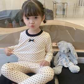 儿童睡衣长袖套装女公主风卡通中大童母女亲子家居服打底衫亲子装
