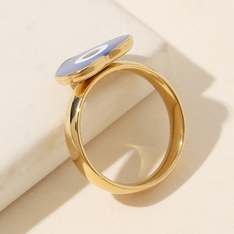 PVD Coated Gold Plating Process 18K Real Gold Plated Plating Material Rings Classification Wholesale Jewelry Simple Style Heart Shape 201 Stainless Steel Plating Rings