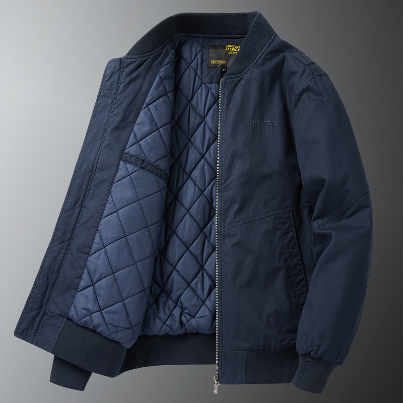 Men's Clothing Thick cotton bomber jacket men's autumn and winter loose large size men's baseball jacket casual cotton clothing_viptrois.com