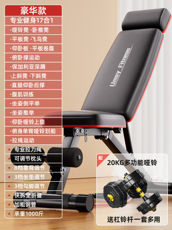 哑铃凳卧推凳仰卧起坐辅助器健身器材家用椅子多功能专业板男|undefined