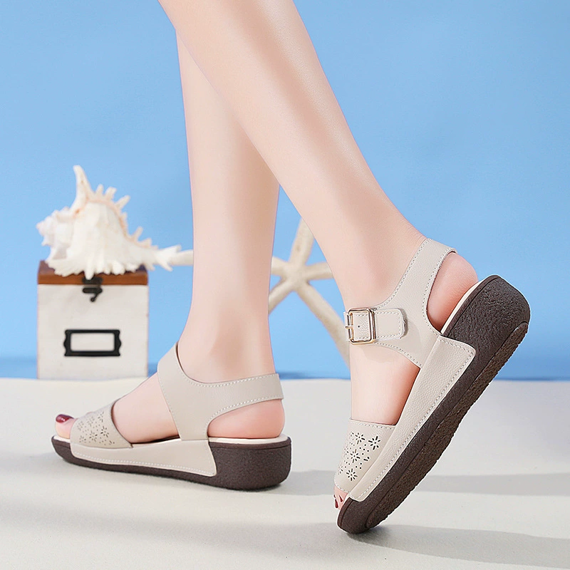 Summer leather comfortable shoes for mother platform, baby rocker, sandals, footwear