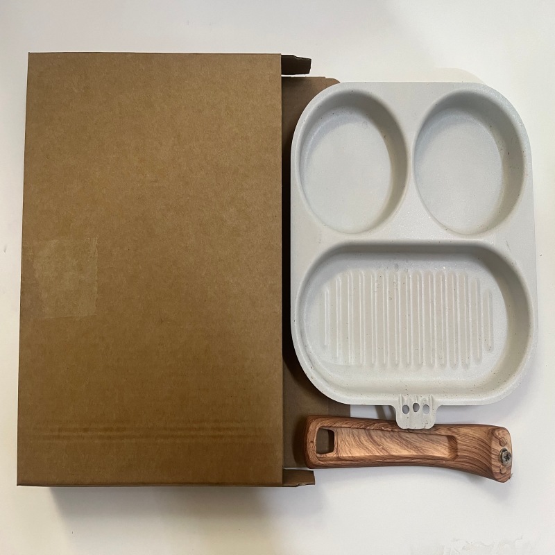 [화이트] 원형 2개, 사각 프라이팬 1개 + 독립된 종이박스