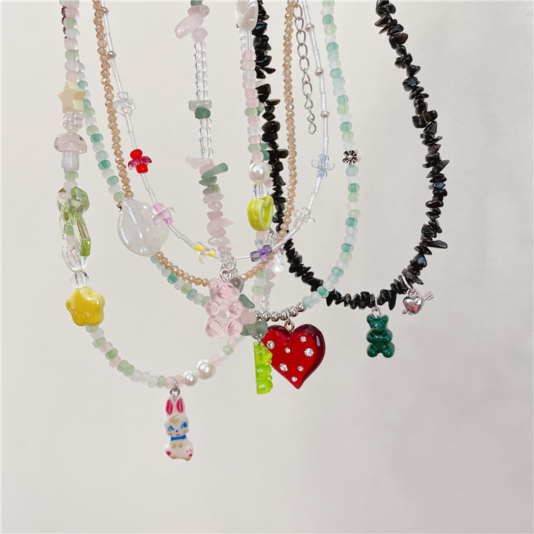 Sweet Geometric Beaded Womenu0027S Necklace
