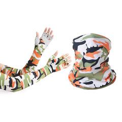 Summer ice silk sunscreen half-finger gloves cycling sports versatile magic headscarf outdoor non-slip sleeves and mask combination