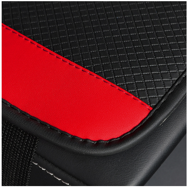 Universal Armrest Box Pad Simple Leather Embossed Double Line Anti-Slip