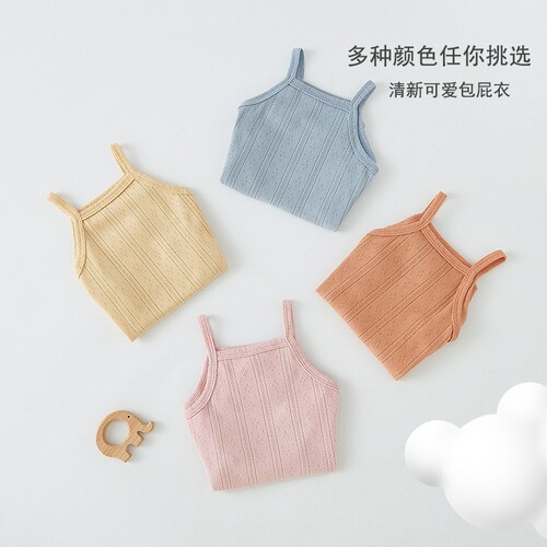 Baby Pajama Set Summer Thin T-shirt Undershirt Strappy Breathable Summer Baby Backless Top Hosiery Newborn