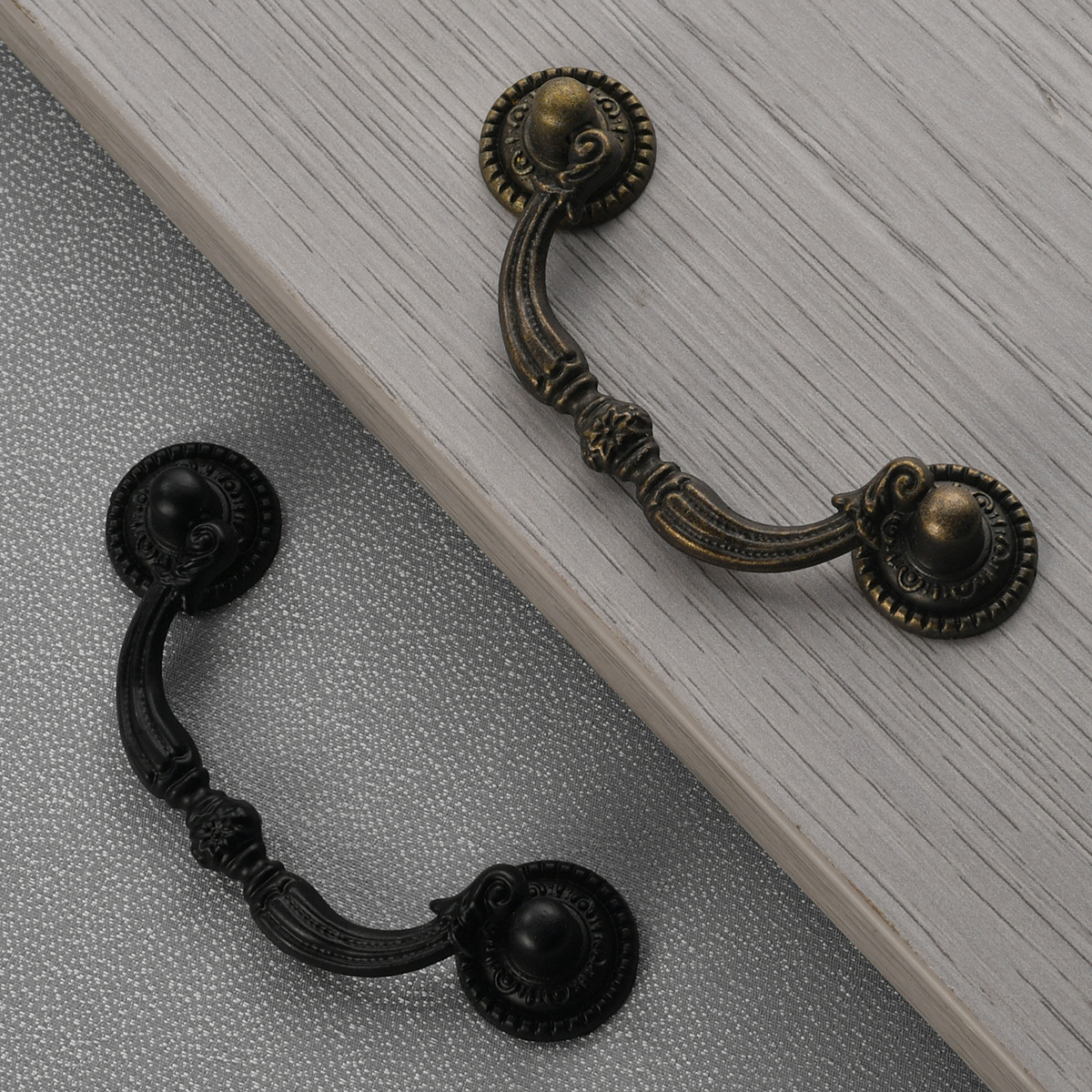 Precision-Made 358 New Rustic Bar Zinc Alloy Drawer Cabinet Wardrobe Leaf Handle 69mm Spacing