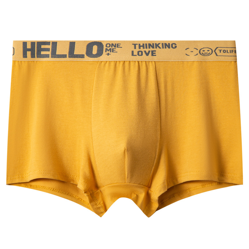Ropa interior de los hombres Algodón puro HOLA cinturón grafeno entrepierna antibacteriano cómodo transpirable personalidad moda boxeadores color sólido