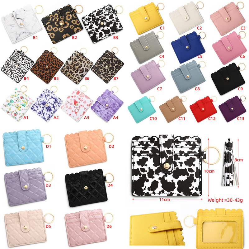 Cross-Border Supply DIY Silicone Bracelet Card Holder European and American Id Bag Pu Leather Keychain Bank Card Holder Coin Purse