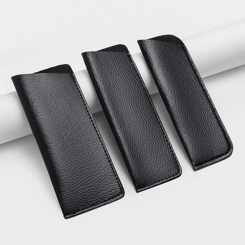 Oblique reading glasses leather case new bag litchi pattern PU portable black handmade retro factory wholesale glasses case Oblique reading glasses leather case new bag litchi pattern PU portable black handmade retro factory wholesale glasses case
