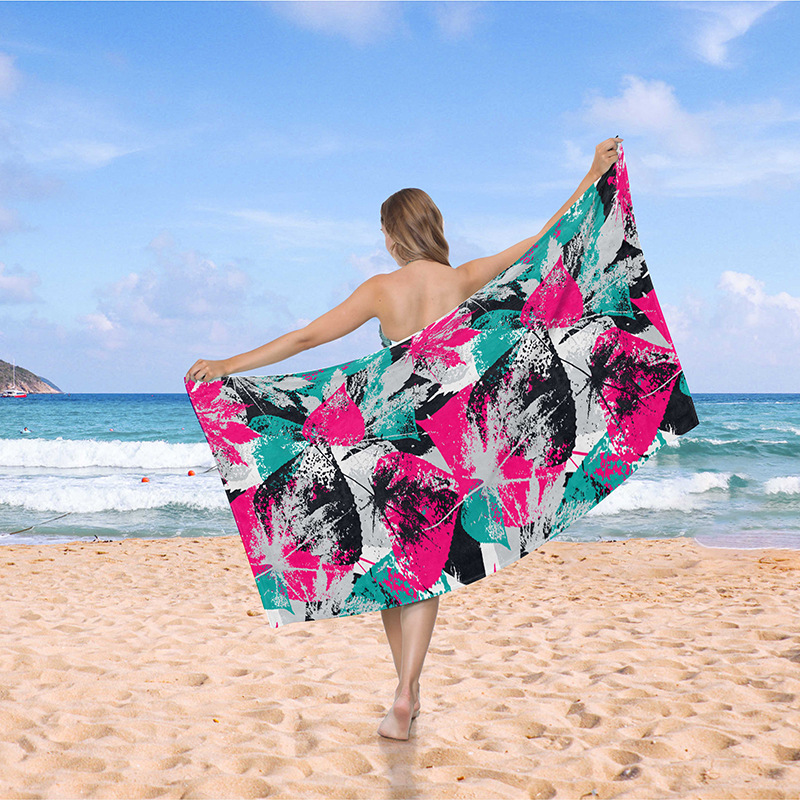 Transfronterizo de terciopelo de doble cara absorbente de secado rápido Toalla de playa microfibra yoga toalla deportiva al por mayor natación baño de playa