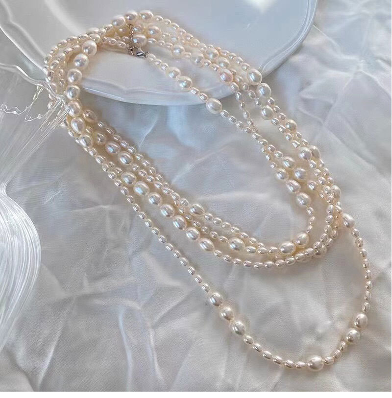 310g Weight Necklace Classification 1 Piece Quantity Elegant Lady Simple Style Solid Color Freshwater Pearl Necklace In Bulk