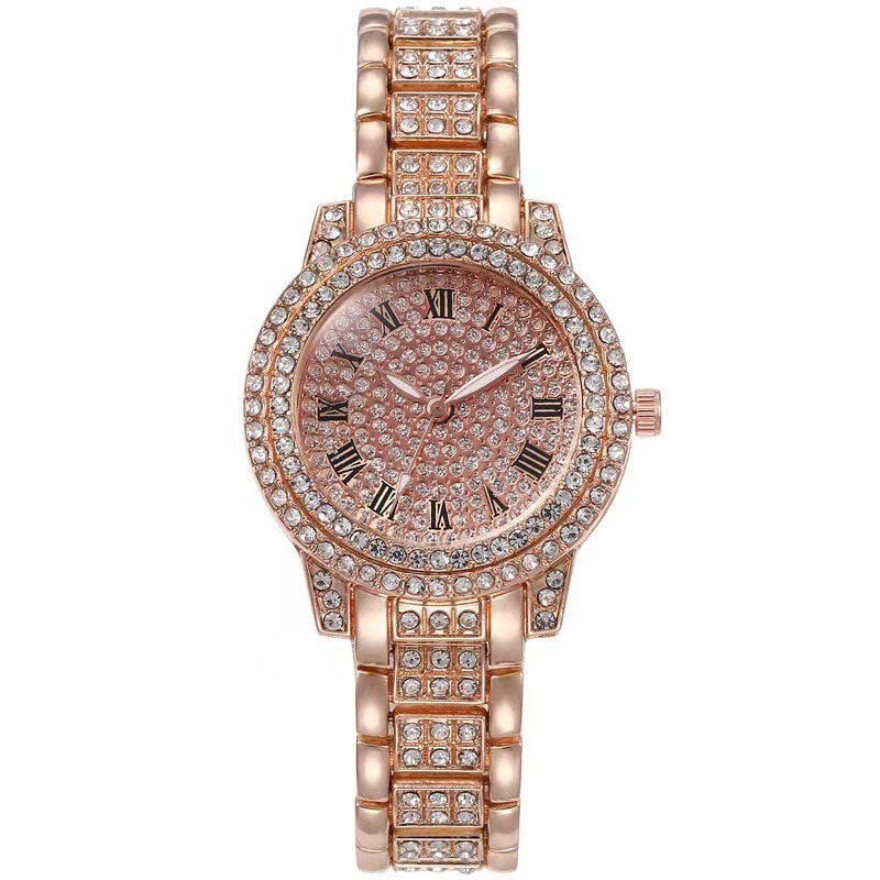 New Women's Watch Student Starry Quartz Watch Fashion Casual Suit Steel Belt Rhinestone Watch Manufacturer Wholesale