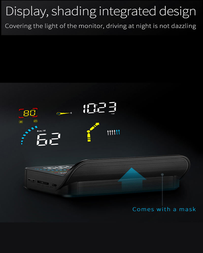 Navigation Version Usb-Powered Car Hud Head-Up Display Universal High-Definition Portable Speed Projector Q10