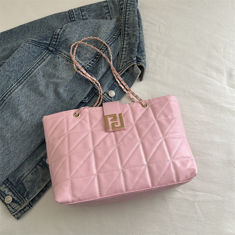 Bolso grande casual mujer simple aire occidental cadena de costura bolso de hombro 2025 verano nuevo bolso de alta capacidad