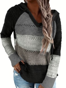 X 45711 Mixed Color Hollow Out Sweater ��ɫ�U��ë�� �羳���l