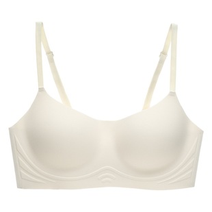 Seamless Underwear Women's One-piece half cup small chest push up glossy thin comfortable wireless anti-sagging bra