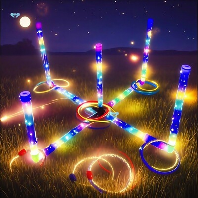 Glow Ring Toss LED Ring Toss Outdoor Game Lawn Games for|ms