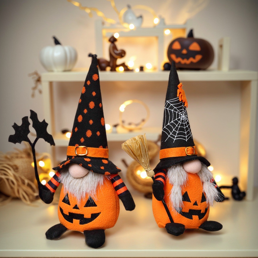 Nuevos productos transfronterizos Halloween murciélago calabaza cara muñeca sin rostro enano decoración decoración Rudolph goblin lote de muñeca