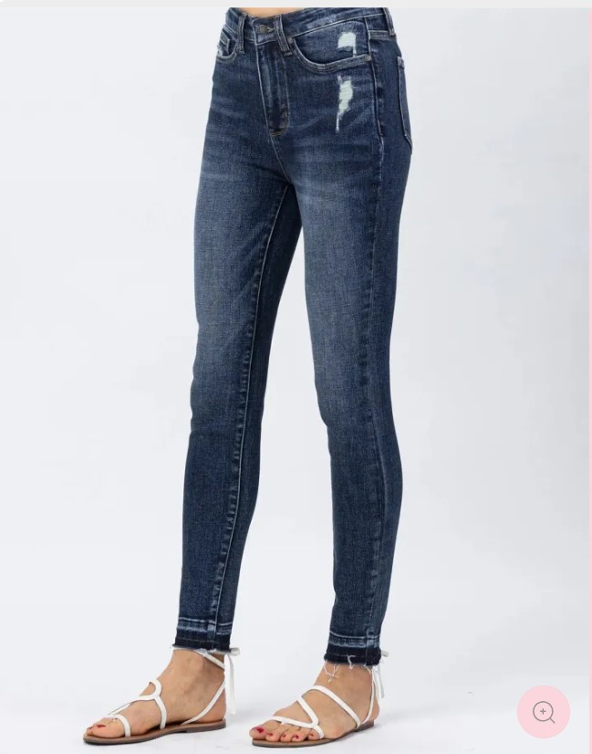Dam jeans med hög midja slim fit elastiska denim byxor_voghion.com