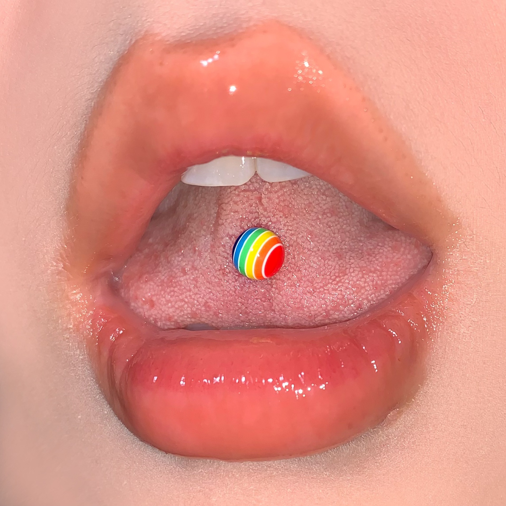 Labret stud lip piercing jewelry styling detail