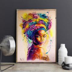 Exotic African woman oil painting home decor art portrait poster canvas print