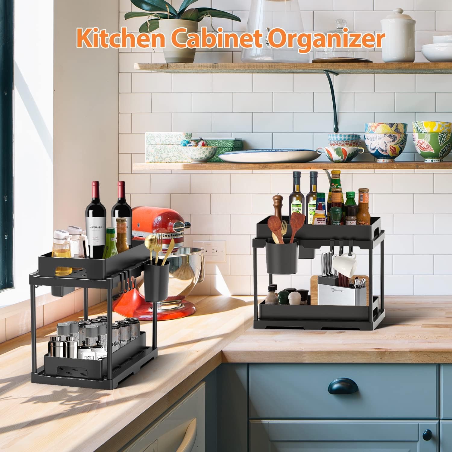 Amazon under sink storage rack pull-out cabinet storage storage rack desktop kitchen 2-layer bathroom shelf